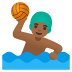 man playing water polo, medium-dark skin tone